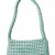 Hand crocheted shoulder bag - 3mm - "Baguette bag" - Turquoise