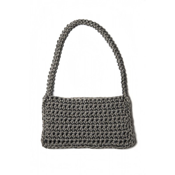 Hand crocheted shoulder bag - 3mm - "Baguette bag" - Lava