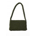 Hand crocheted shoulder bag - 3mm - "Baguette bag" - Olive