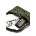Hand crocheted shoulder bag - 3mm - "Baguette bag" - Olive
