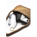 Hand crocheted shoulder bag - 3mm - "Baguette bag" - Earth