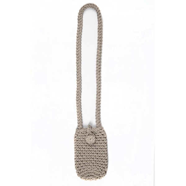 Hand crocheted crossbody bag - 3mm - "Handy bag" - Sand
