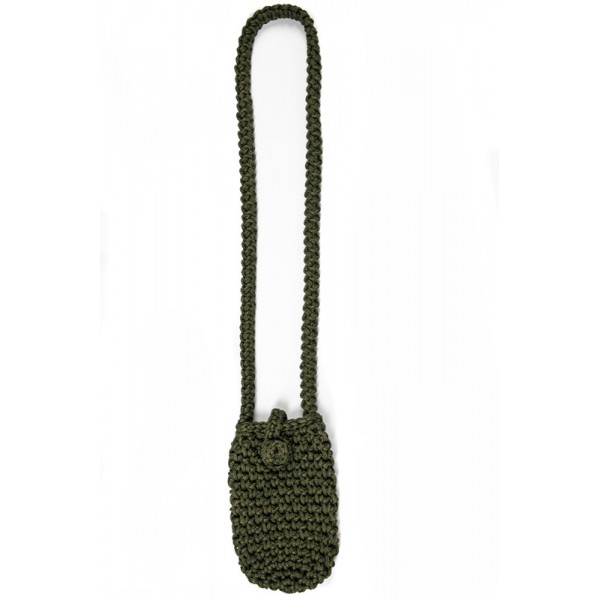 Hand crocheted crossbody bag - 3mm - "Handy bag" - Olive