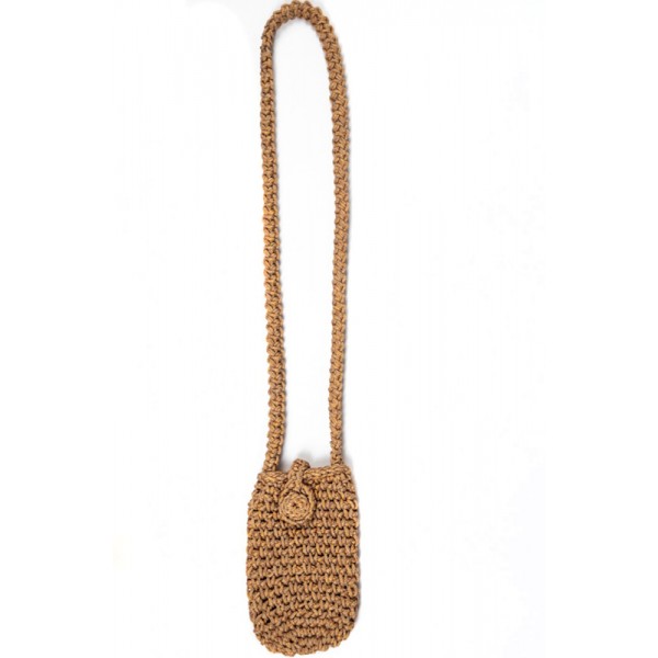 Hand crocheted crossbody bag - 3mm - "Handy bag" - Earth