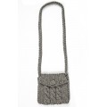 Hand knitted crossbody bag - 3mm - "Nana bag" - Lava