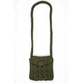 Hand knitted crossbody bag - 3mm - "Nana bag" - Olive