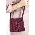 Hand knitted crossbody bag - 3mm - "Nana bag" - Blackberry