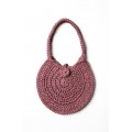Hand crocheted shoulder bag - 3mm - "Roundup bag" - Raspberry