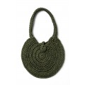 Hand crocheted shoulder bag - 3mm - "Roundup bag" - Olive