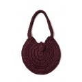 Hand crocheted shoulder bag - 3mm - "Roundup bag" - Blackberry