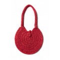 Hand crocheted shoulder bag - 3mm - "Roundup bag" - Watermelon