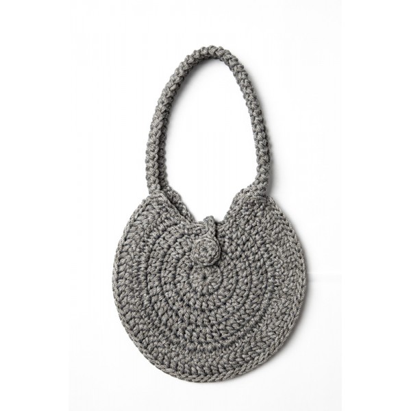 Hand crocheted shoulder bag - 3mm - "Roundup bag" - Lava