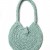 Hand crocheted shoulder bag - 3mm - "Roundup bag" - Turquoise