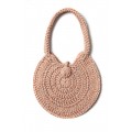 Hand crocheted shoulder bag - 3mm - "Roundup bag" - Salmon