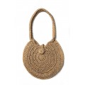 Hand crocheted shoulder bag - 3mm - "Roundup bag" - Earth