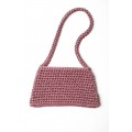 Hand crocheted shoulder bag - 3mm - "Wallet bag" - Raspberry