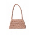 Hand crocheted shoulder bag - 3mm - "Wallet bag" - Salmon