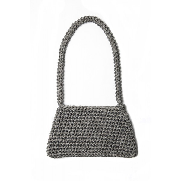 Hand crocheted shoulder bag - 3mm - "Wallet bag" - Lava