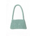 Hand crocheted shoulder bag - 3mm - "Wallet bag" - Turquoise