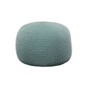 Pouffe round crocheted D50*36 / D70*42 - 3mm "Milaraki" - Turquoise