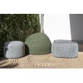 Pouffe Square knitted 50*50*40 - 6mm "Square Duo" - Water