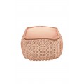 Pouffe Square knitted 50*50*40 - 6mm "Square Duo" - Salmon