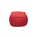 Pouffe Square knitted 50*50*40 - 6mm "Square Duo" - Watermelon