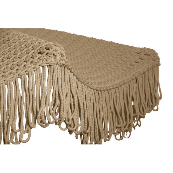 Parasol round classic crocheted  with fabric  - D210 / D260 - 6mm "Fringe" - Earth