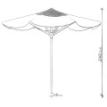 Parasol round classic crocheted  with fabric  - D210 / D260 - 6mm "Fringe" - Lava