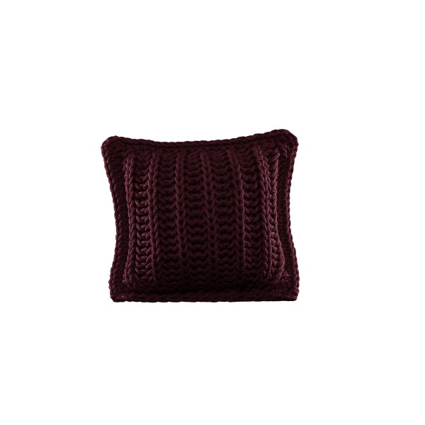 Cushion knitted both sides - 45*45 - 6mm  "Chain" - Blackberry