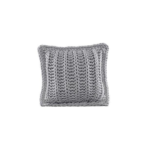Cushion knitted both sides - 45*45 - 6mm "Chain" - Lava