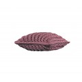 Cushion knitted both sides - 45*45 - 6mm "Chain" - Raspberry