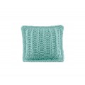 Cushion knitted both sides - 45*45 - 6mm "Chain" - Turquoise