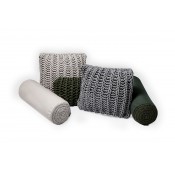 plain fabric + crochet application