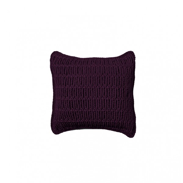 Cushion crocheted both sides - 40*40 / 45*45 - 3mm "Web" - Blackberry