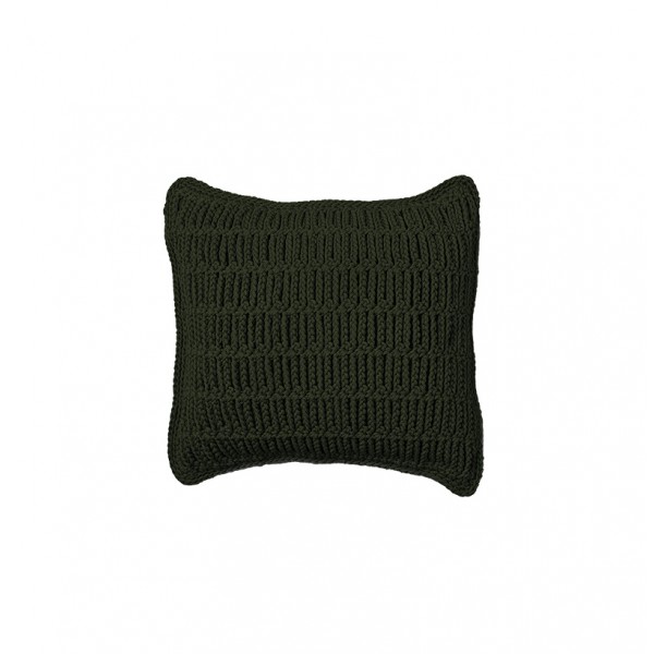 Cushion crocheted both sides - 40*40 / 45*45 - 3mm "Web" - Olive