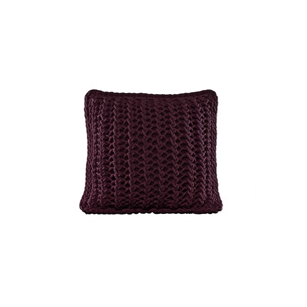 Cushion knitted both sides 45*45 - 6mm "XX" - Blackberry