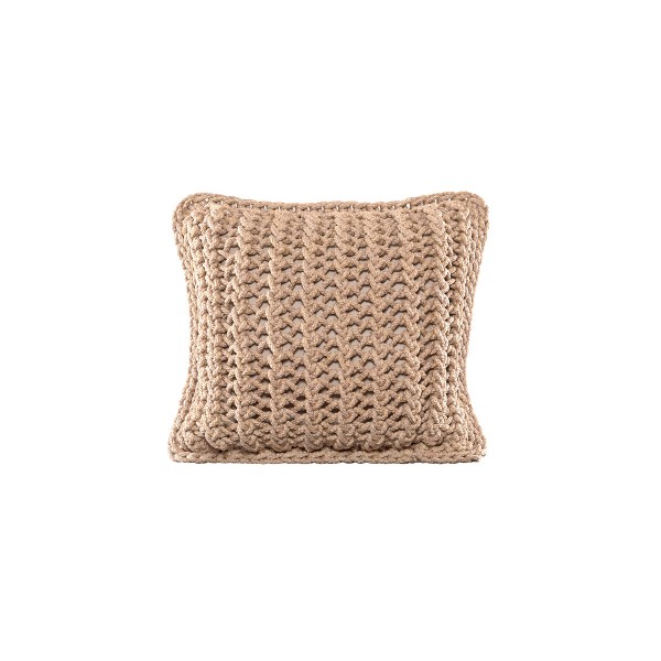 Cushion knitted both sides 45*45 - 6mm "XX" - Earth
