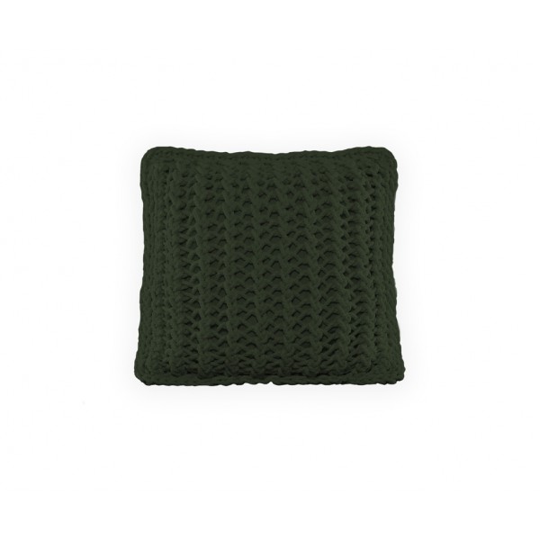 Cushion knitted both sides 45*45 - 6mm "XX" - Olive