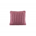 Cushion knitted both sides 45*45 - 6mm "XX" - Raspberry