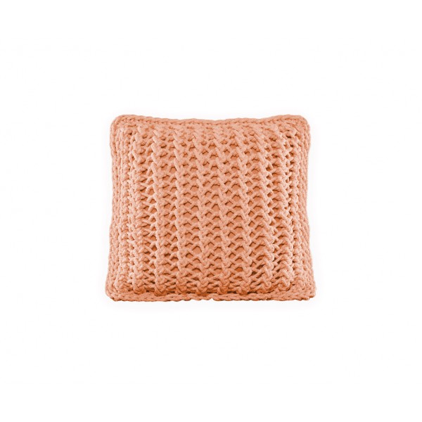 Cushion knitted both sides 45*45 - 6mm "XX" - Salmon