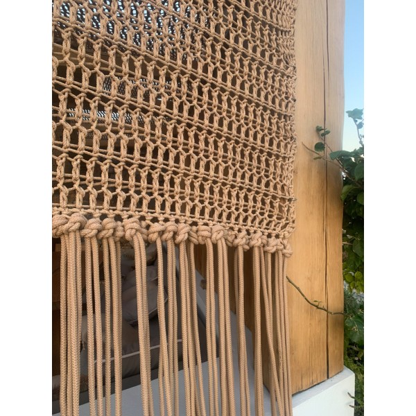 Crocheted Screen with Fringe per meter - 6mm - Earth