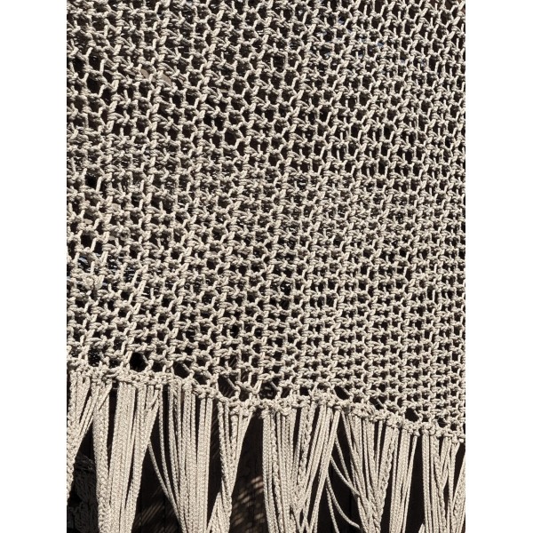 Crocheted Screen with Fringe per meter - 6mm - Sand