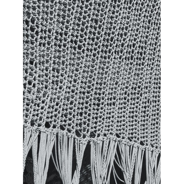 Crocheted Screen with Fringe  per meter - 6mm - Water