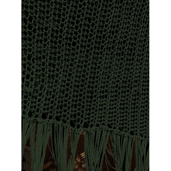 Crocheted Screen with Fringe per meter - 6mm - Olive